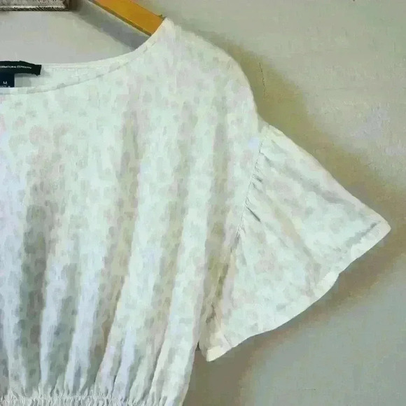 INC International Concepts NWOT Cotton printed smock waist top in light animal p - Picture 7 of 10
